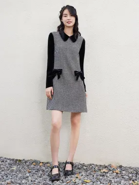 100% Woolen houndstooth Dress