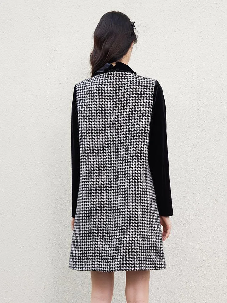 100% Woolen houndstooth Dress