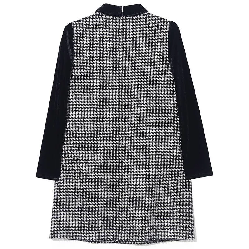 100% Woolen houndstooth Dress