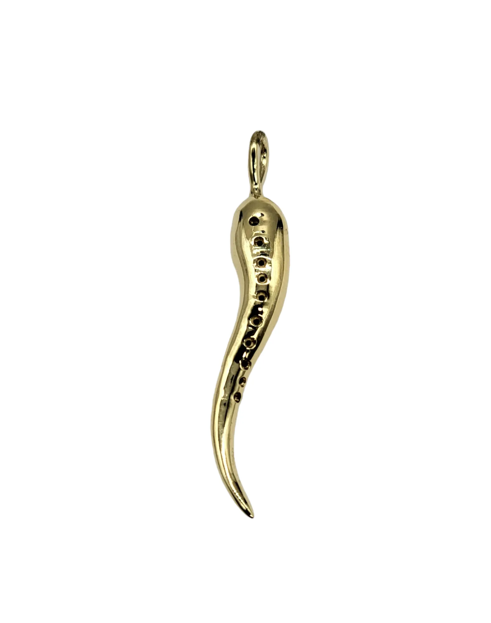 1/2 Carat Diamond Italian Horn Pendant