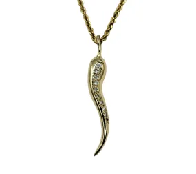 1/2 Carat Diamond Italian Horn Pendant