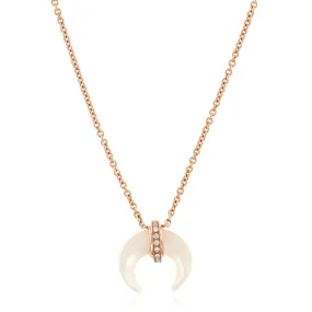 14K Rose Gold Shell Horn Pendant