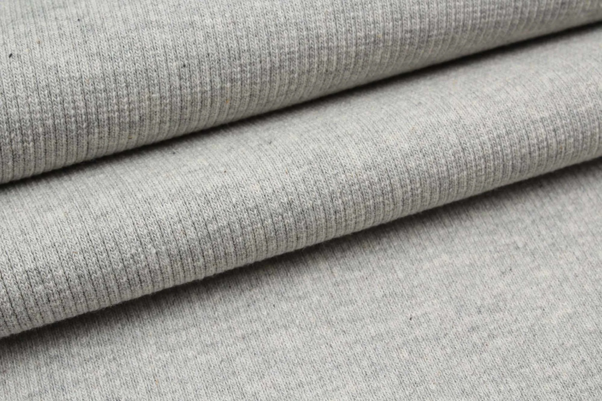 3.5 Mts Piece - Organic Cotton Stretch Rib 2x2 (Grey Melange) - OFFER: 6,50€/MT