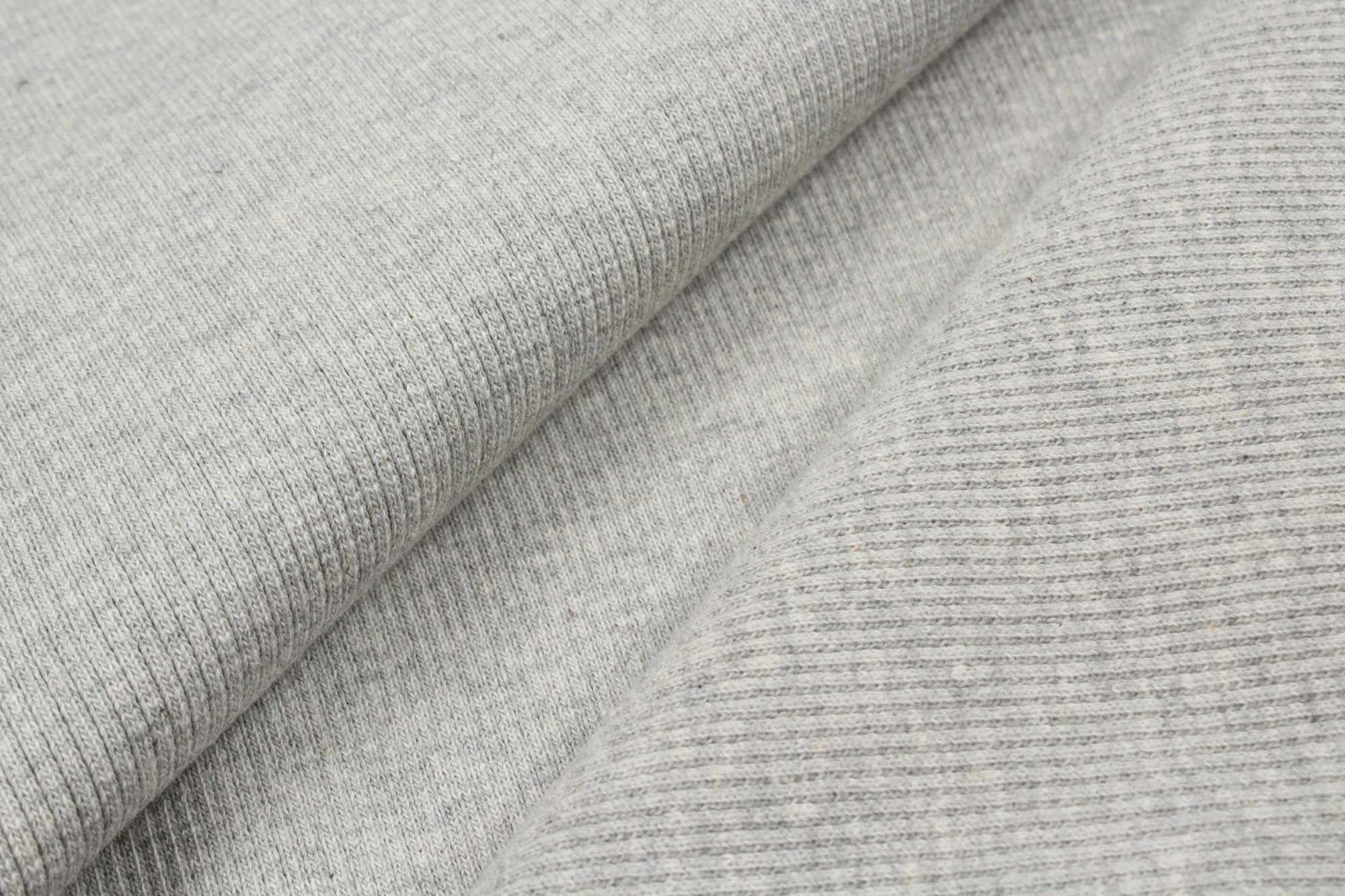 3.5 Mts Piece - Organic Cotton Stretch Rib 2x2 (Grey Melange) - OFFER: 6,50€/MT