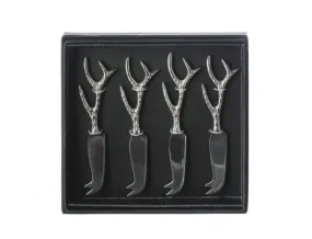 4 mini antler cheese knives