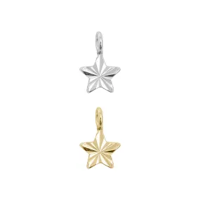 .925 Sterling Silver Sunburst Star Charm for Permanent Jewelry / PMJ1029