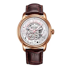 ARIES GOLD AUTOMATIC INFINUM EL TORO ROSE GOLD STAINLESS STEEL G 9005G RG-S BROWN LEATHER STRAP MEN'S WATCH