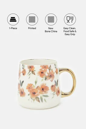 Assorted Floral Mug With Gold Handle (12oz)