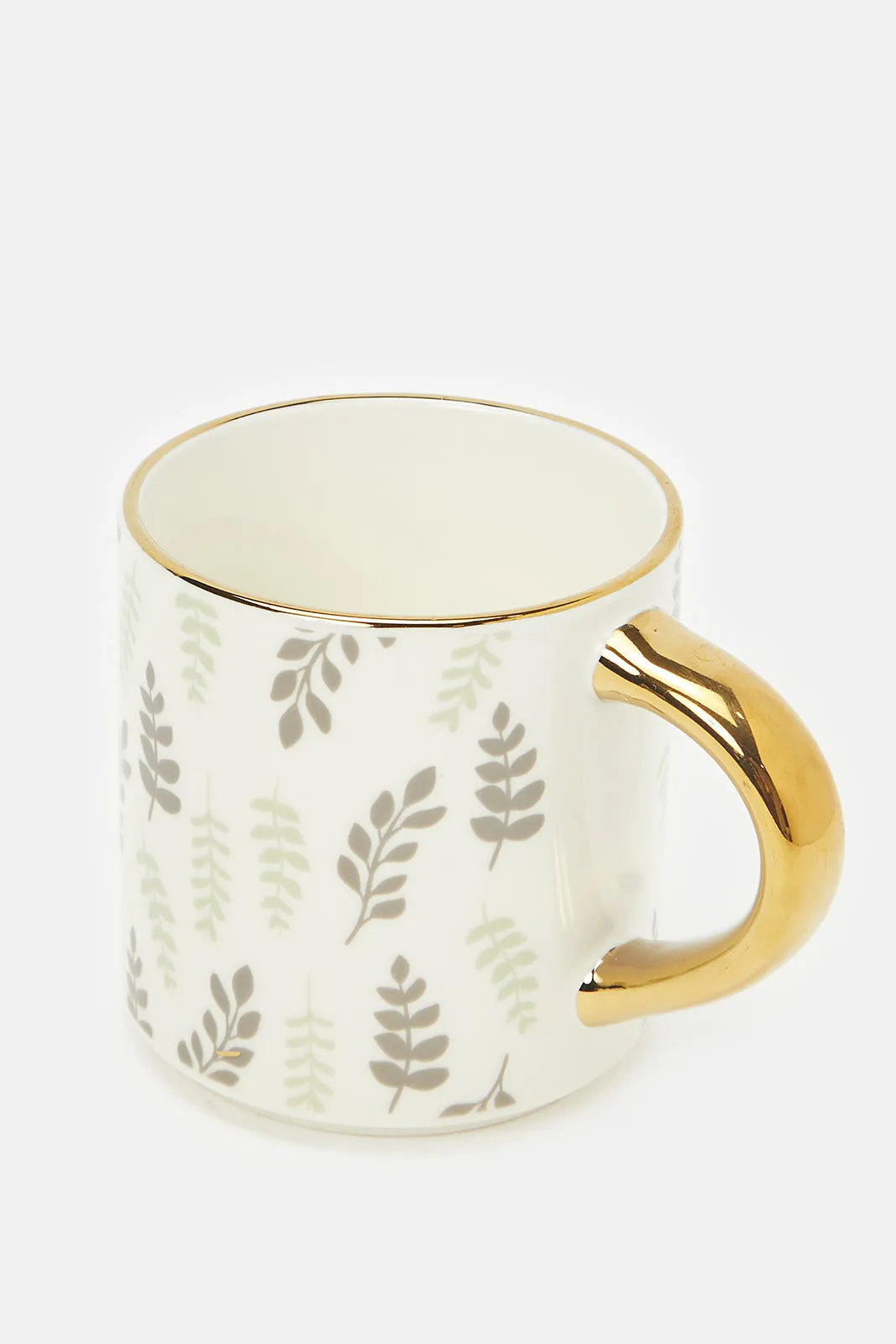 Assorted Floral Mug With Gold Handle