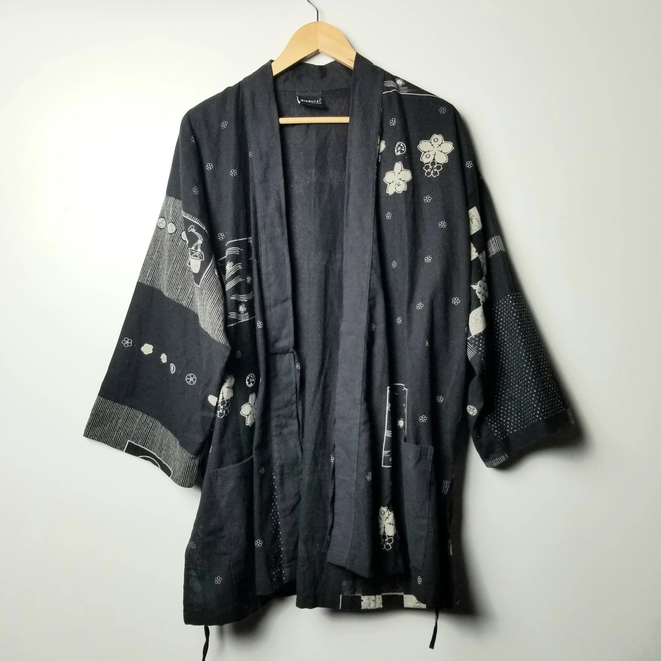 Black Bunny kamon Noragi Kimono