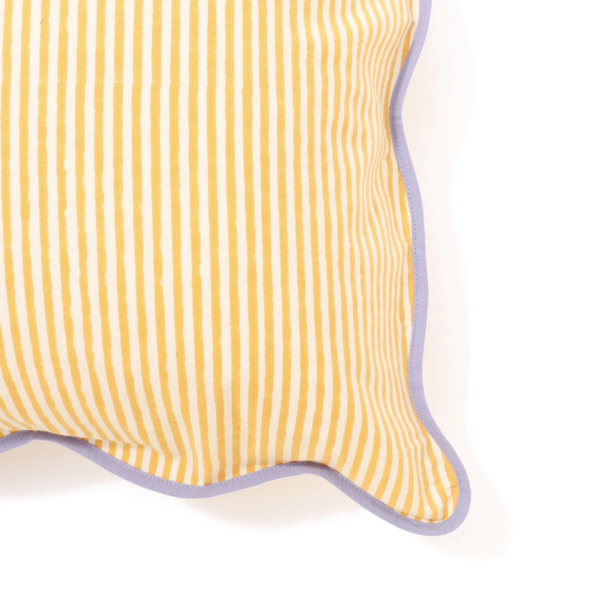 Block Print Cushion Cover 450×450 Yellow