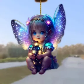 Charming 2D Angel Pendant - Perfect For Car Mirrors, Backpacks & Keychains | Ideal For Halloween, Christmas, Easter & More