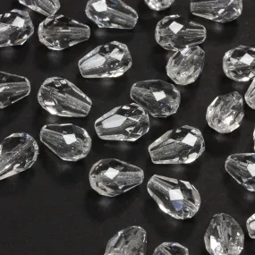 Clear 10x7mm Fire Polished Drop - Pack of 50