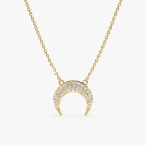 Diamond Crescent Horn Necklace, Hailie