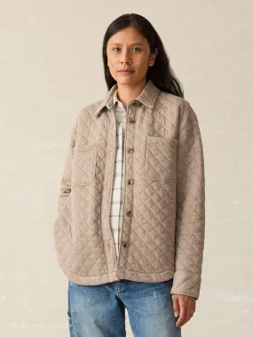 Epic Quilted Fleece Shirt Jacket - Mink Heather