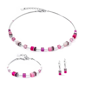 Jewellery Set GeoCUBE® Iconic Lite Magenta