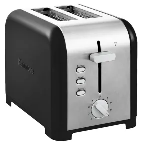 Kenmore 2-Slice Stainless Steel Toaster, Black & Silver, Extra Wide Slots, Bagel & Defrost Functions, 9 Browning Levels, Removable Crumb Tray, For Bread, Toast, English Muffin, Toaster Strudel