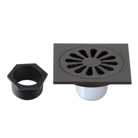 Kingston Brass BSF4161ORB Watercourse Sunburst 4 Square Grid Shower Drain, Oil Rubbed Bronze