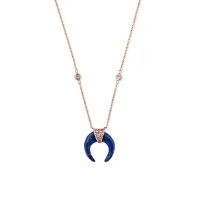 MINI LAPIS DOUBLE HORN NECKLACE