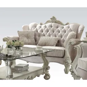 Narande Ivory Bone White Loveseat with Three Pillows