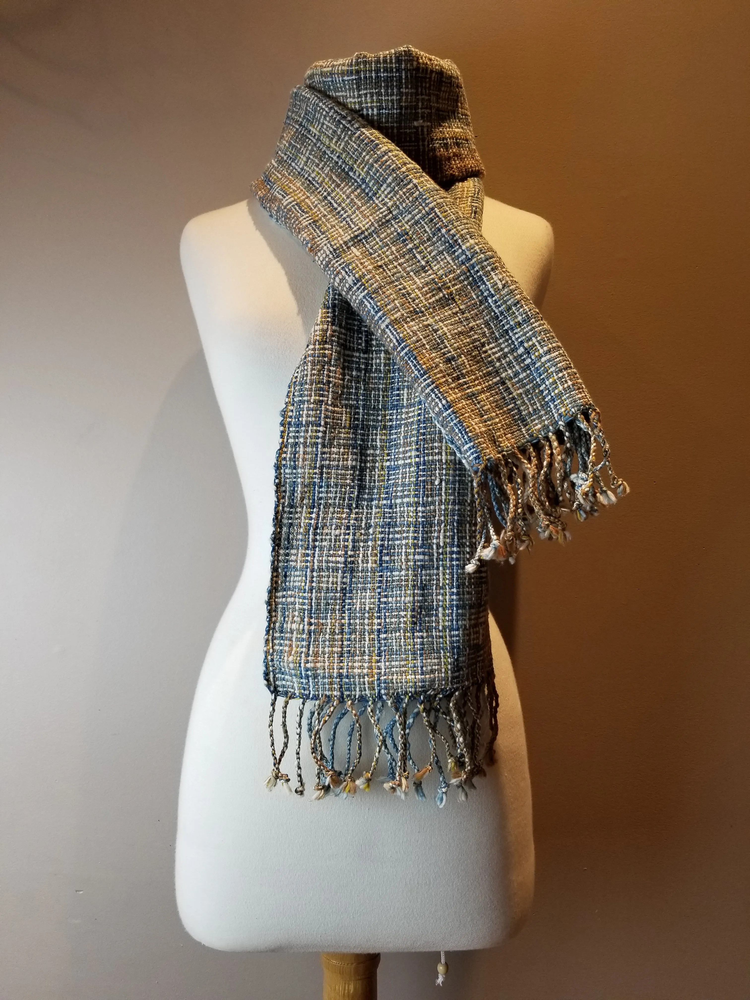 Natural Dyed Indigo Handwoven Cotton Scarf #1