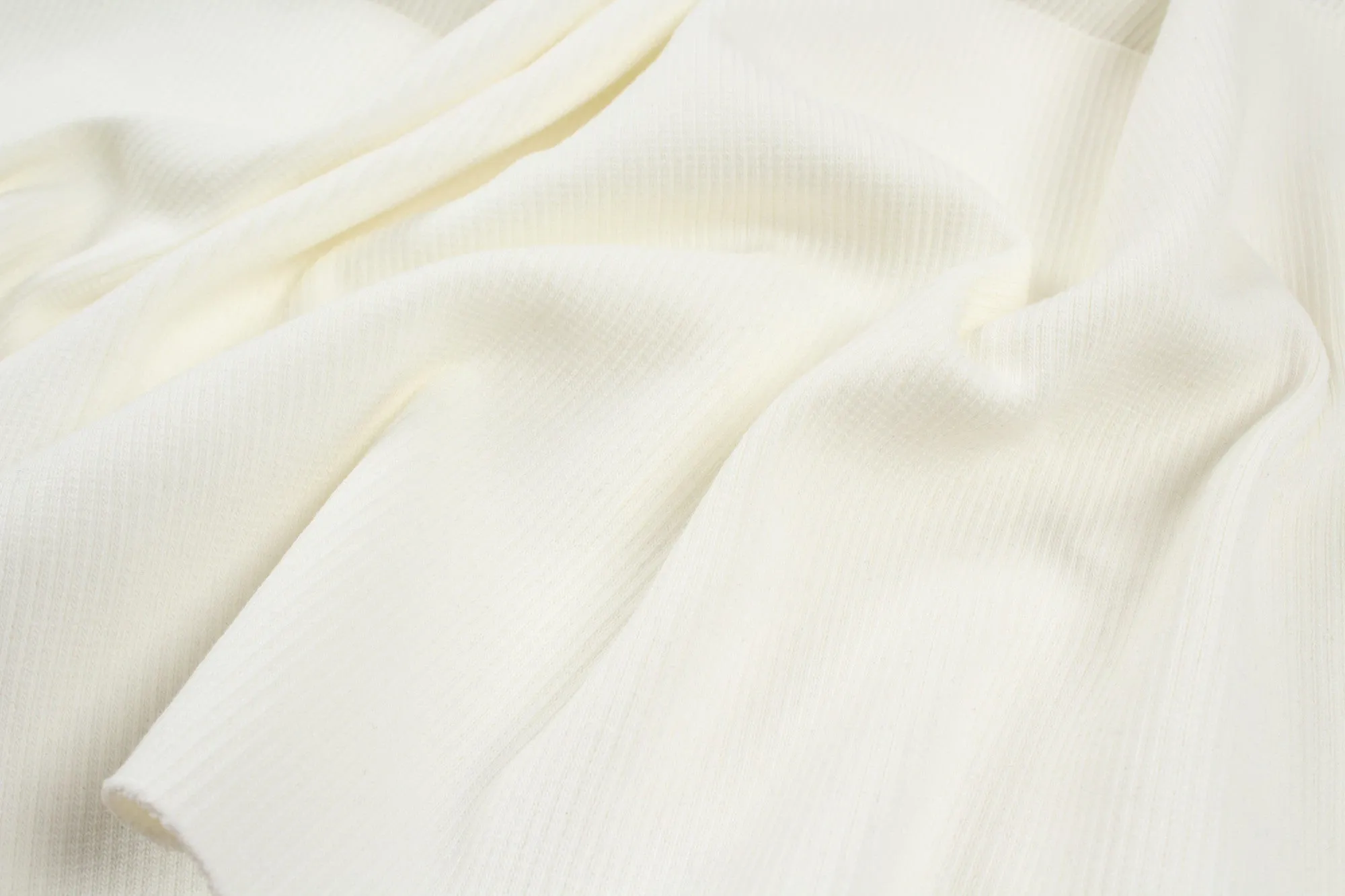 Organic Cotton Stretch Rib 2x2 -  Off-white