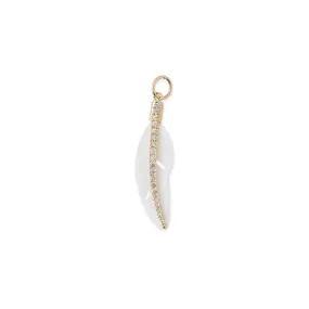 PAVE BONE FEATHER CHARM