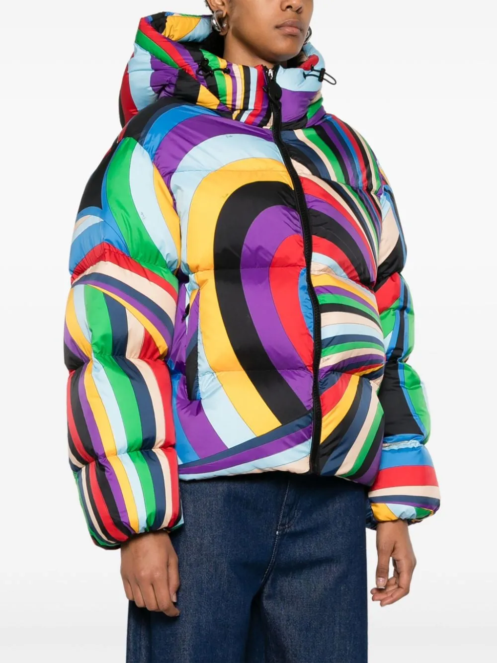 PRINTED NYLON DOWN JACKET