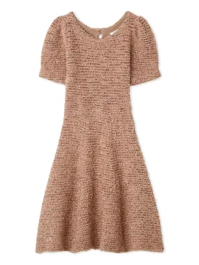 Short Sleeve Bouclé Knit Dress