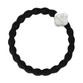 Silver Quatrefoil Black Charm Hair Band