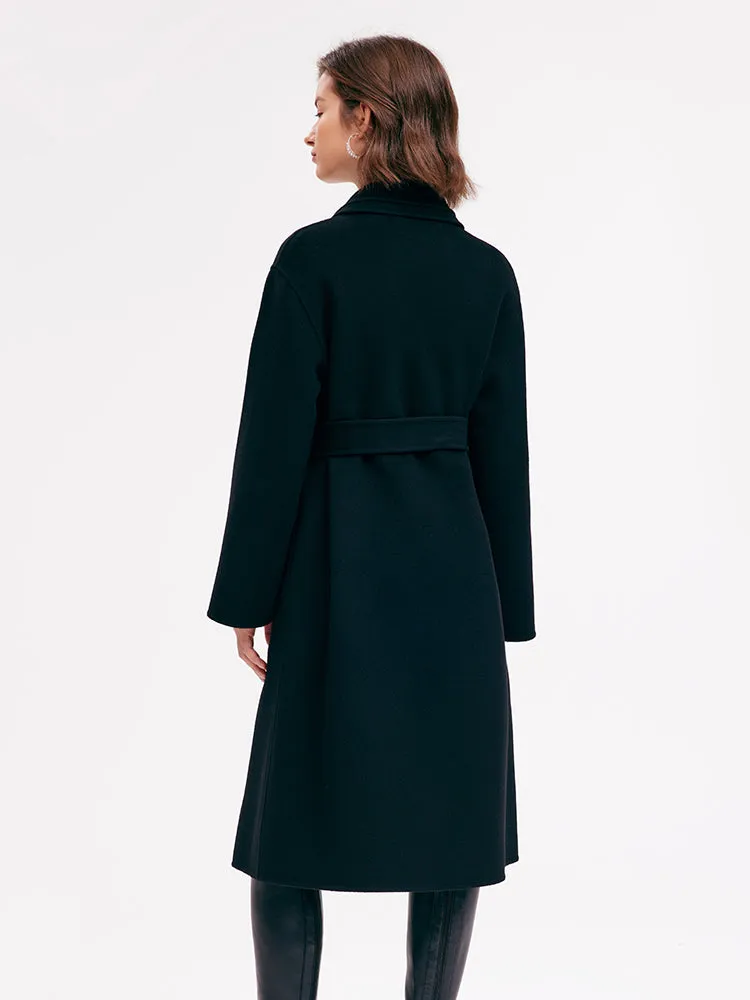 Tencel Woolen Lapel Women Coat