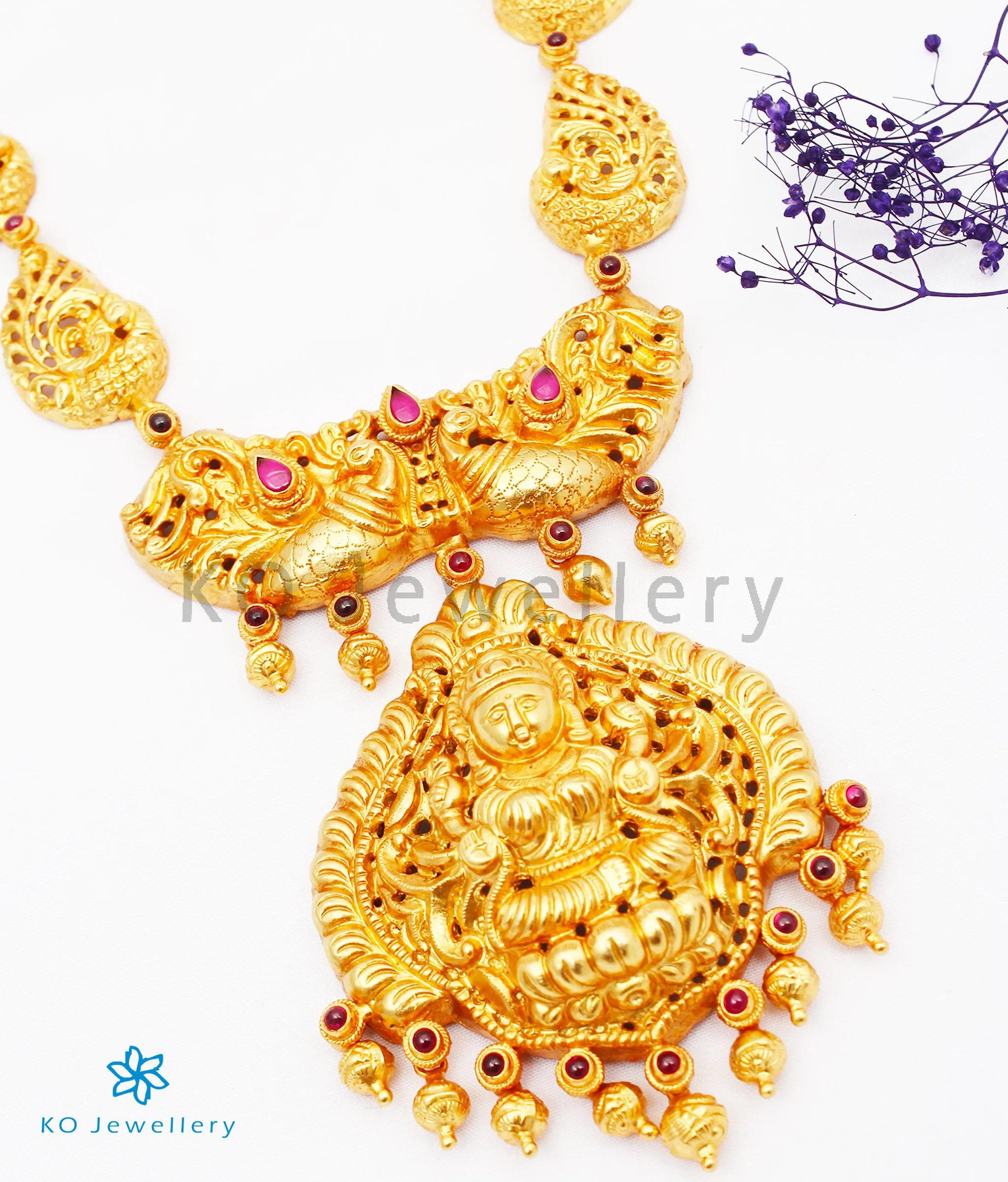 The Anisha Silver Lakshmi Nakkasi Necklace