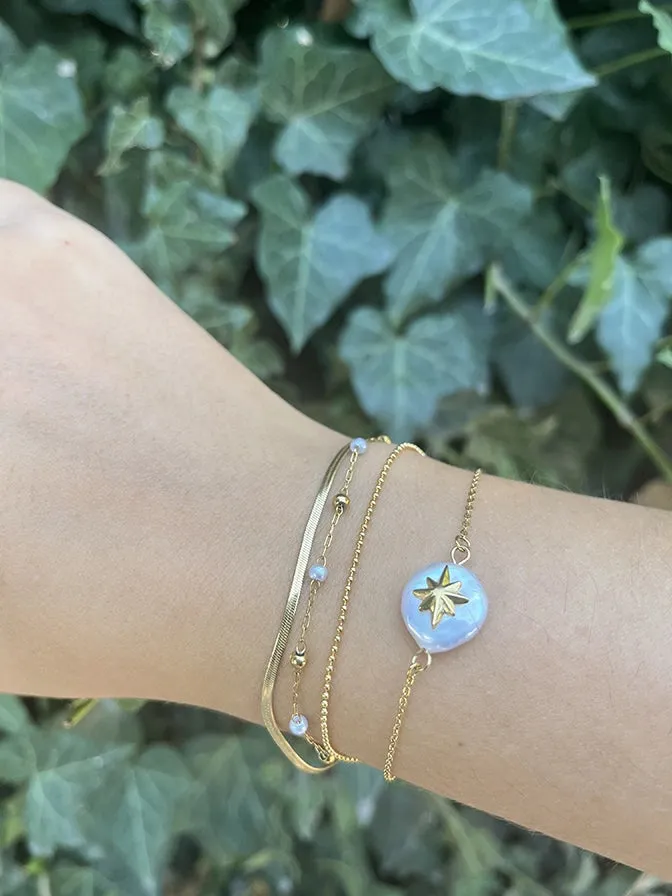 Vibes | Beaded Bliss Clasp Bracelet | 18K Gold-Plated